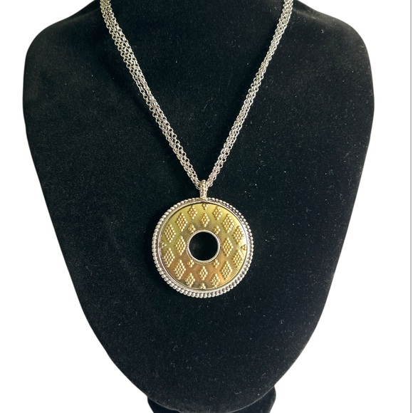 Chico's Catina Gold and Silver Tone Comvertable Pendant Necklace - Picture 1 of 7